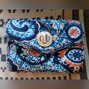 Vera Bradley Blue and Orange Quilted Wallet